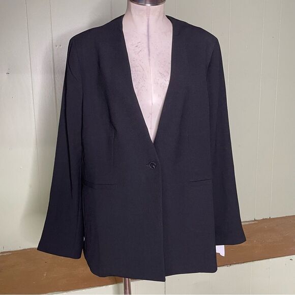 Spanx L The Perfect Collarless Oversized Blazer Ponte 1-Button Jacket‎ Womens - Picture 3 of 8